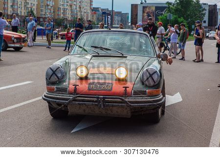 Novokuznetsk, Russia-june 14, 2019: The 7th Peking To Paris Motor Challenge 2019. Porsche 912 1967 L
