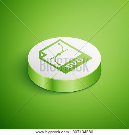 Isometric Svg File Document Icon. Download Svg Button Icon Isolated On Green Background. Svg File Sy