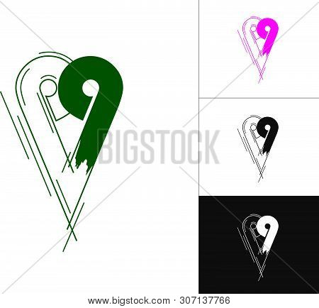 Creative Alphabet And Number Logotype Sketch Concept In Vector. Modern Abstract Logo Design Elements