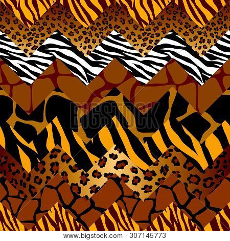 Patchwork Textile Pattern. Seamless Quilting Design Background.