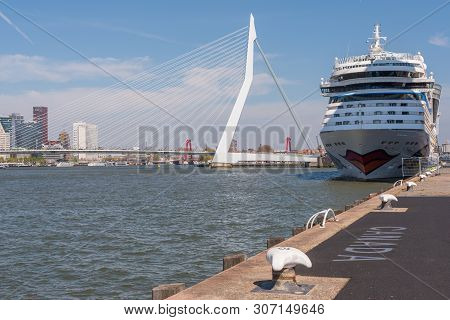 Rotterdam, Netherlands - April 18, 2019 : Aidamar Cruise Ship From The German Aida Cruises Company S