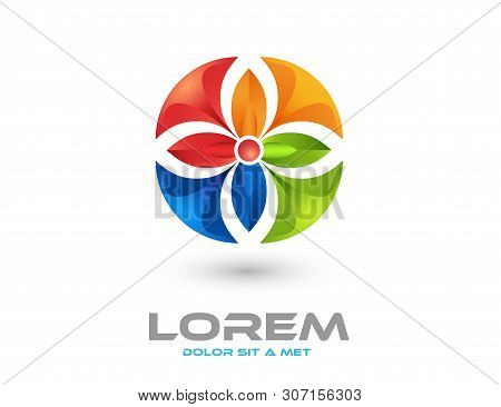 Abstract Icon - Flower Shape Stylized Vector Logo