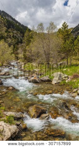 Very Nice Valley In Mountain Pyrenees Of Spain (valley Name Is Vall De Nuria)