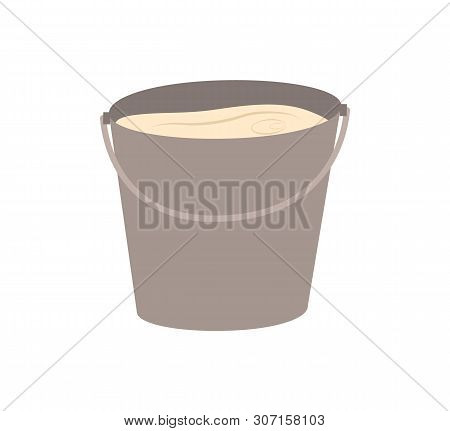 Dairy Product In Metal Bucket, Fresh Milk In Thank, Countryside Drink In Bowl, Crop Farming Element,