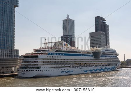 Rotterdam, Netherlands - April 18, 2019 : Aidamar Cruise Ship From The German Aida Cruises Company S