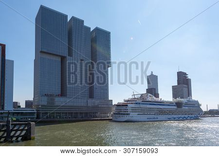 Rotterdam, Netherlands - April 18, 2019 : Aidamar Cruise Ship From The German Aida Cruises Company S