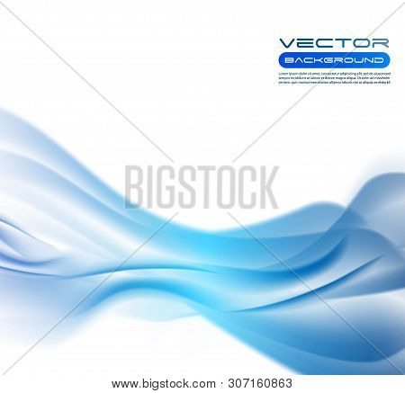 Vector Awesome Abstract Blue Waves On White Background