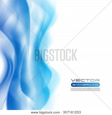 Vector Awesome Abstract Blue Waves On White Background