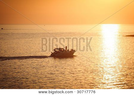 Turist Ship On Sunset