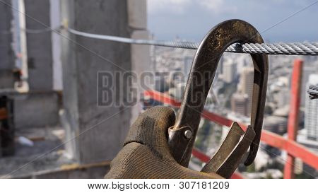 Attaching Harness To Lifeline On Construction Site