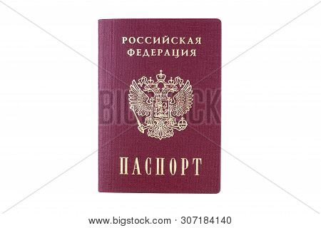 Russian Passport On White Background
