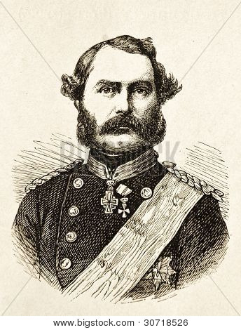 Ritratto di Cristiano IX, re di Danimarca. Illustrazione da Alwin Zschiesche, pubblicato su 