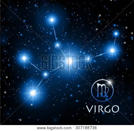 Abstract Space Background With Stars And Virgo Constellation