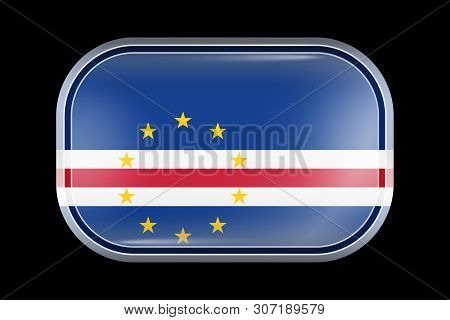 Flag Of Cape Verde. Matted Vector Icon. Vector Rectangular Shape