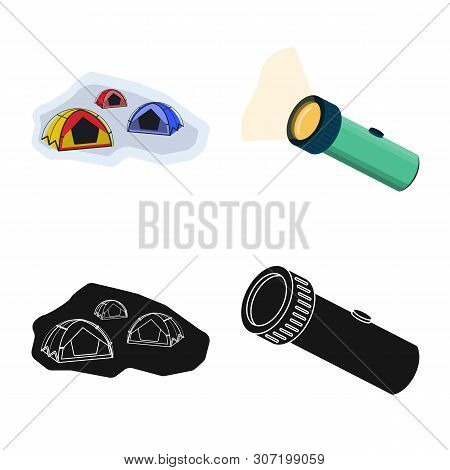 Vector Design Of Mountaineering And Peak Icon. Set Of Mountaineering And Camp Vector Icon For Stock.