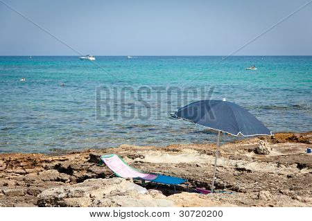 Sun Umbrella In Front Of The Sea
