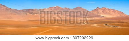 Road And Paths In The Altiplano At An Altitude Of 4600m, Atacama Desert, Chile, South America
