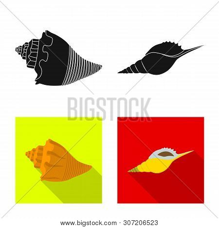 Vector Illustration Of Animal And Decoration Icon. Set Of Animal And Ocean Vector Icon For Stock.