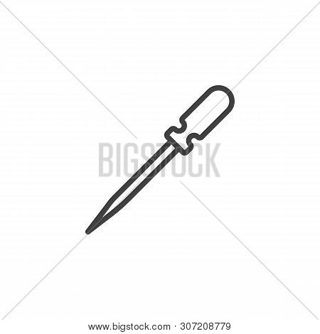 Sharp Awl Tool Line Icon. Linear Style Sign For Mobile Concept And Web Design. Handle Awl Outline Ve