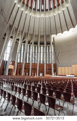 Warsaw, Poland - November 13, 2018: Interior Of Temple Of Divine Providence Or Swiatynia Opatrznosci
