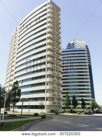 Eighteen-storey Residential Buildings Included In The Grozny City Complex In The Center Of The Capit