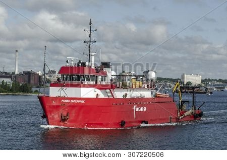 New Bedford, Massachusetts, Usa - June 17, 2019: Offshore Surveying Vessel Fugro Enterprise Approach