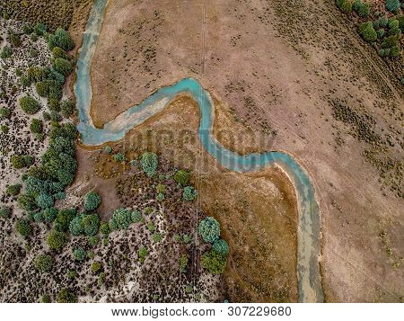 Aerial View Of Sevier River In Utah, Usa