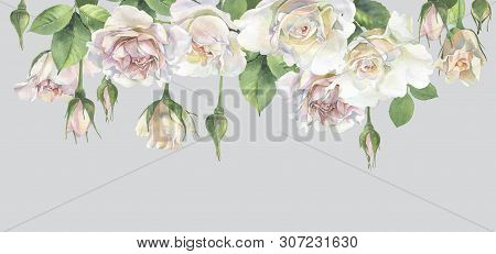 Horizontal Frame Of Roses