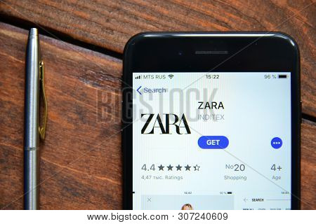 Stavropol, Russian Federation. June 19, 2019. Smartphone With Mobile Application Zara Inditex