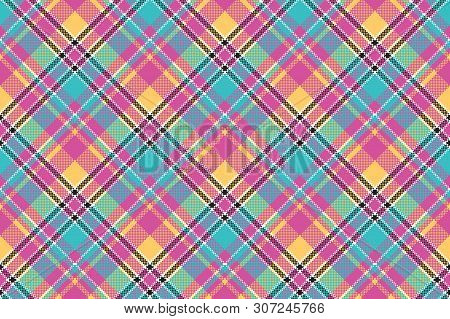 Baby Color Plaid Seamless Pattern. Vector Illustration.