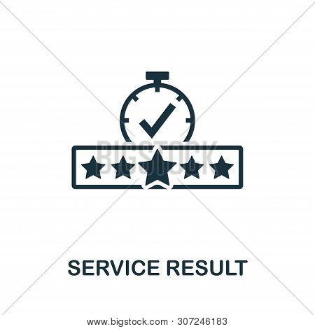 Service Result Icon Symbol. Creative Sign From Quality Control Icons Collection. Filled Flat Service