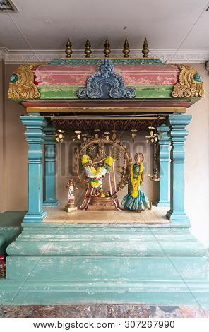 Kuala Lumpur, Malaysia. January 2019.view Of The Faithful Inside The  Sri Mahamariamman Indu Temple