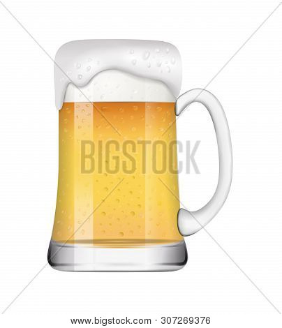 Isolated Beer Mug Realistic Illustration Vector On White Background