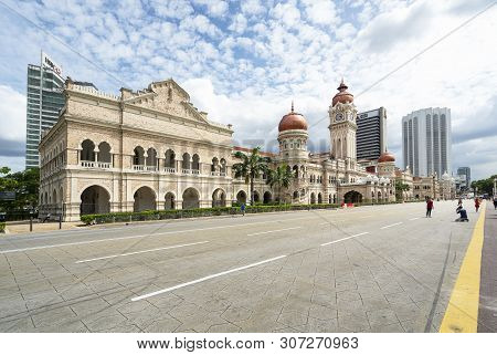 Kuala Lumpur, Malaysia. January 2019.  A Panoramic View Of The Historic Bangunan Sultan Abdul Samad 
