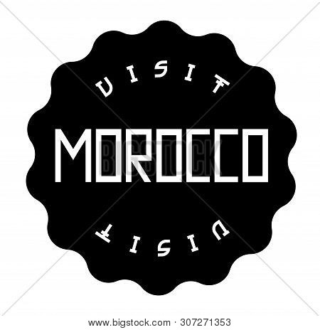 Morocco Black Stamp On White Background. Stamps And Stickers Series.