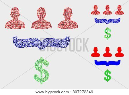 Dotted And Mosaic Customer Sales Funnel Icons. Vector Icon Of Customer Sales Funnel Composed Of Scat