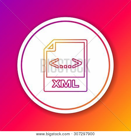 Color Xml File Document Icon. Download Xml Button Line Icon Isolated On Color Background. Xml File S