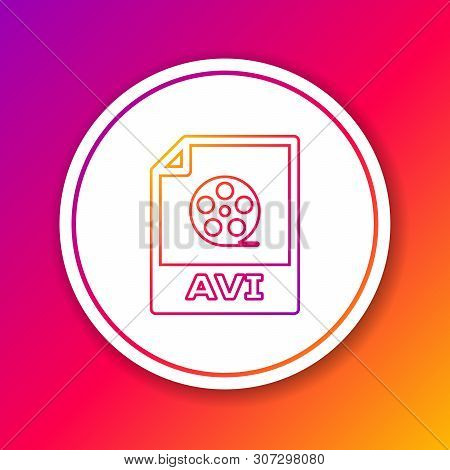 Color Avi File Document Icon. Download Avi Button Line Icon Isolated On Color Background. Avi File S