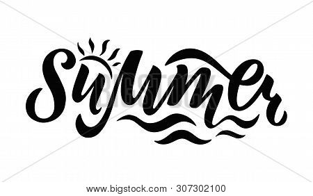 Vector Illustration Of Summer Text For Stickers, Cards, For Any Type Of Artworks, Summer Banner And 