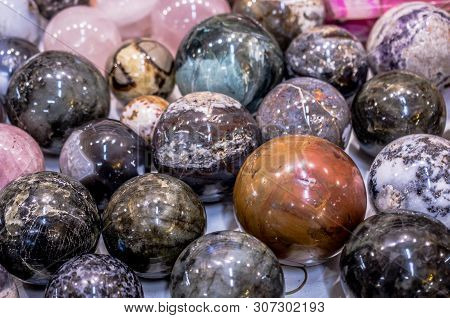 Semi Precious Stones  Balls As Natural Mineral Rock Specimen