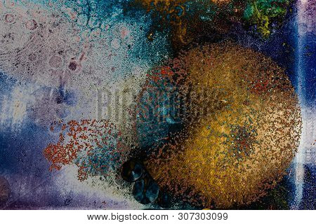 Oil Bubbles Inside Water Base Form Patterns