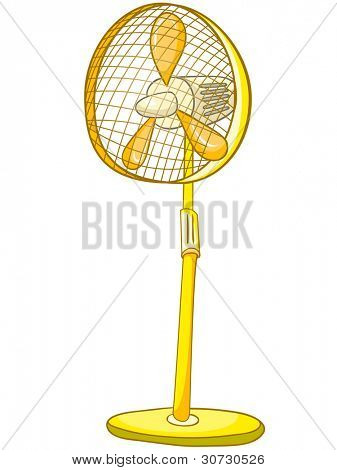 Cartoon casa Appliences Fan isolato su sfondo bianco. Vector.