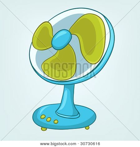 Cartoon casa Appliences Fan isolato su sfondo bianco. Vector.