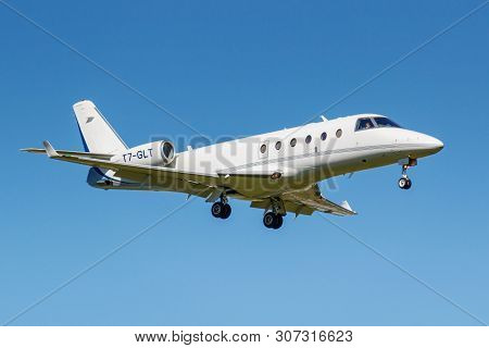 Moscow, Russia - May 19, 2019: Aircraft Gulfstream G150 T7-glt Landing At Vnukovo International Airp