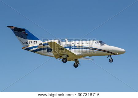 Moscow, Russia - May 19, 2019: Aircraft Cessna 525 Citation Cj1 Ra-67172 Of Jet Travel Club Airline 