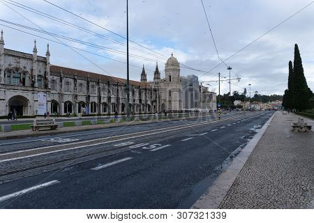 Lisbon, Portugal - November 2,2107 : View Of Tumba De Camoes Located In Jerónimos Monastery. Jerónim