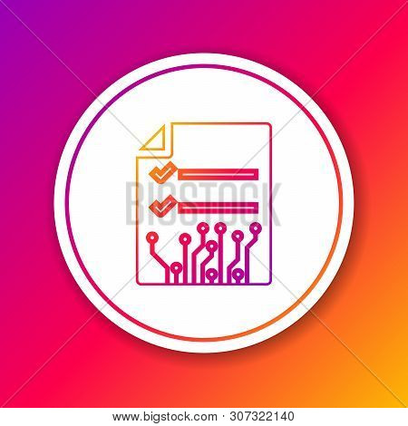 Color Smart Contract Line Icon Isolated On Color Background. Blockchain Technology, Cryptocurrency M