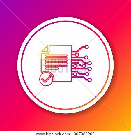 Color Smart Contract Line Icon Isolated On Color Background. Blockchain Technology, Cryptocurrency M
