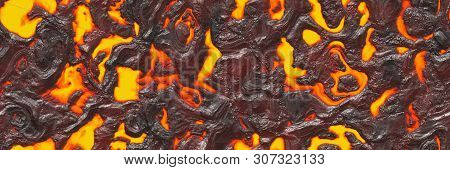 3D Illustration. Volcano- Background Magma