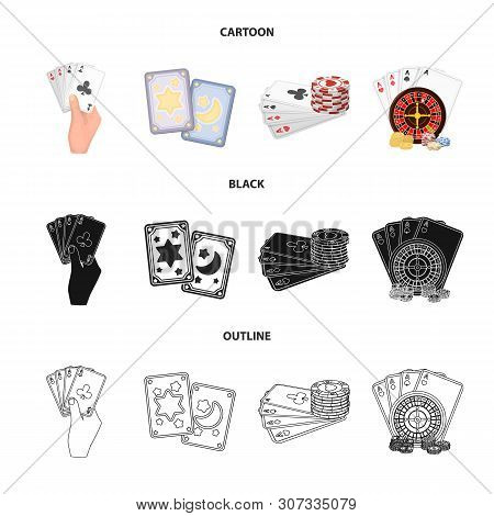 Isolated Object Of Game And Magic Logo. Set Of Game And Poker Stock Vector Illustration.